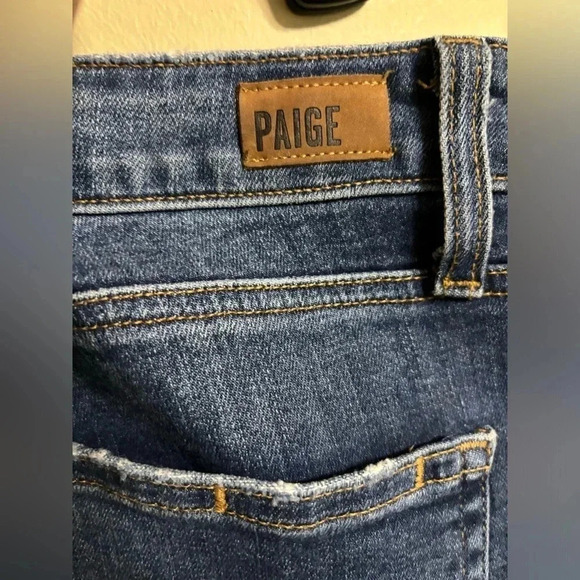 Paige Women’s Jeans Size 31 Blue Denim Stretch High Rise Hoxton Crop - Picture 3 of 8